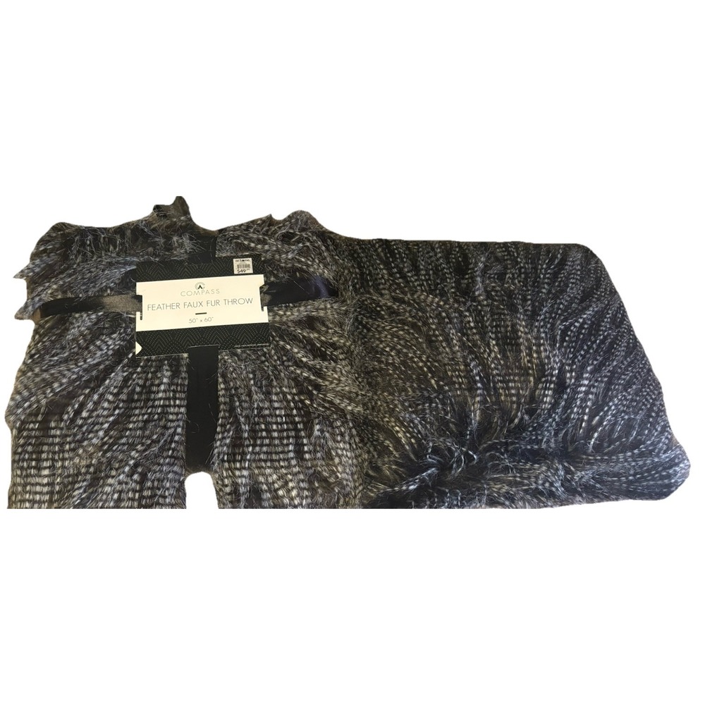 Faux Fur Throw Blanket and pillow‎ 50" x 60" Luxury Soft Decorative Blanket